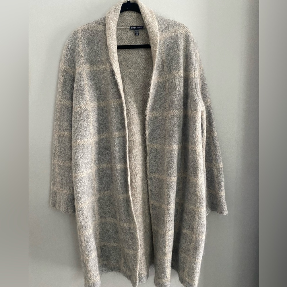 Eileen Fisher - open lined cardigan wool blend
